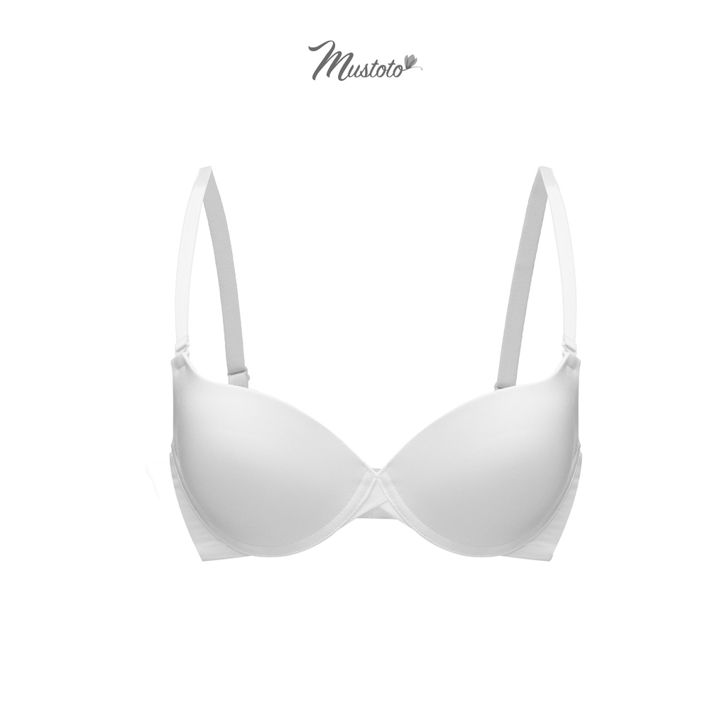 Áo Lót Nữ Trơn Nâng Ngực Có Gọng Mút Vừa 2cm Bra Hop Trắng (Mustoto MA26)