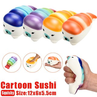 1PCS Colorful Rainbow Sushi Squishy Slow Rising Cute Jumbo Seal Soft Squeeze toy |shopsquishydep