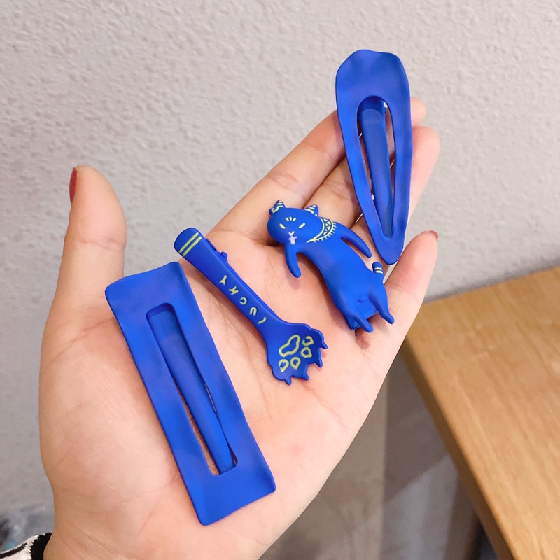 Klein Kẹp tóc không để lại dấu vết màu xanh dương đỏ mới cho nữ