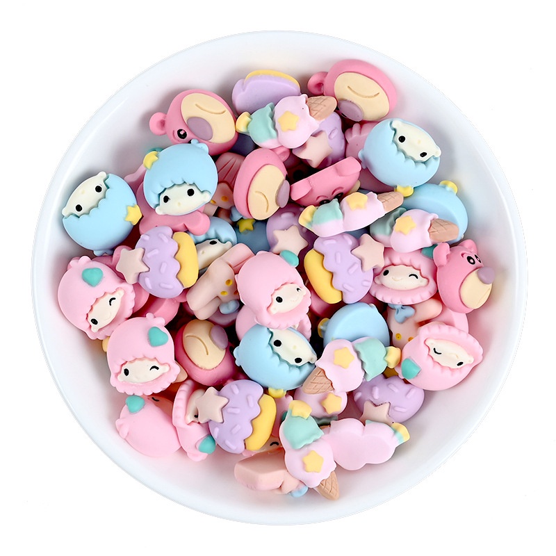 Set 10 Phụ Kiện Trang Sức Hình Cây Kem Nhiều Màu Dễ Thương