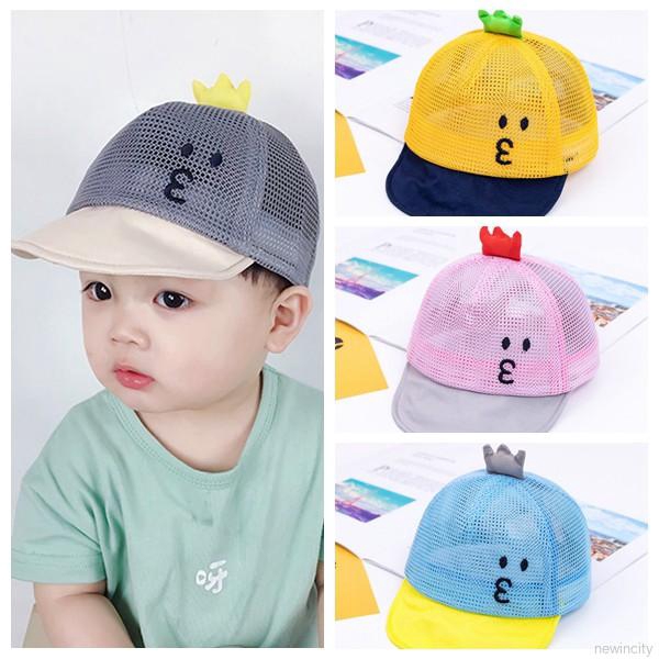 Nón lưỡi trai phối lưới in họa tiết hoạt hình phong cách Hàn Quốc cho bé