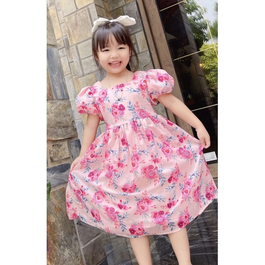 Đầm váy đi biển,đi chơi,đi du lịch,đi tiệc của bé gái❤️Đầm voan tơ hoa 2 lớp nhẹ,bay,bồng bềnh❤️Size 1-10Y(10-40 ký)❤️