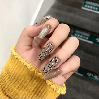 Bộ nailbox thiết kế họa tiết beo,mắt mèo kim cương 0129