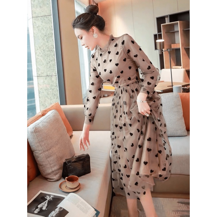 ĐẦM THIẾT KẾ LƯỚI ÉP NHUNG HÀNG ĐẸP NHƯ HÌNH SANG CHẢNH HẾT NẤC THỜI TRANG HHP