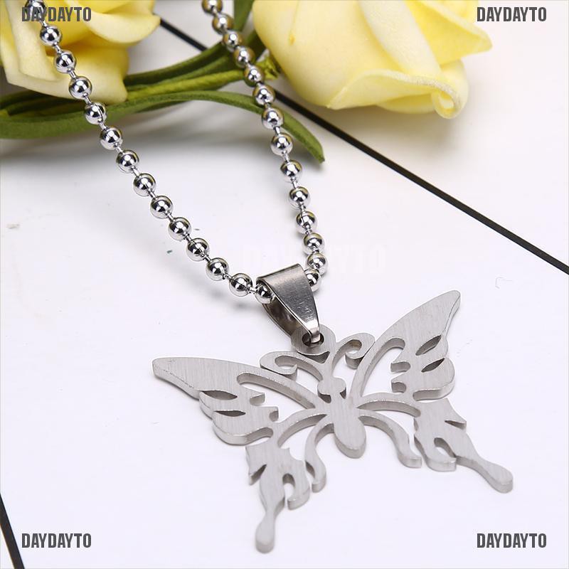 Vòng cổ Mặt Hình Bướm Bằng Thép Không Gỉ Thời Trang Cho Nam Nữ