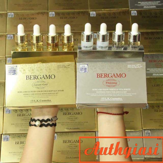 Serum Bergamo Snow White Vita dưỡng trắng \ Luxury Gold phục hồi da \ Pure Snail cấp ẩm 13ml | BigBuy360 - bigbuy360.vn