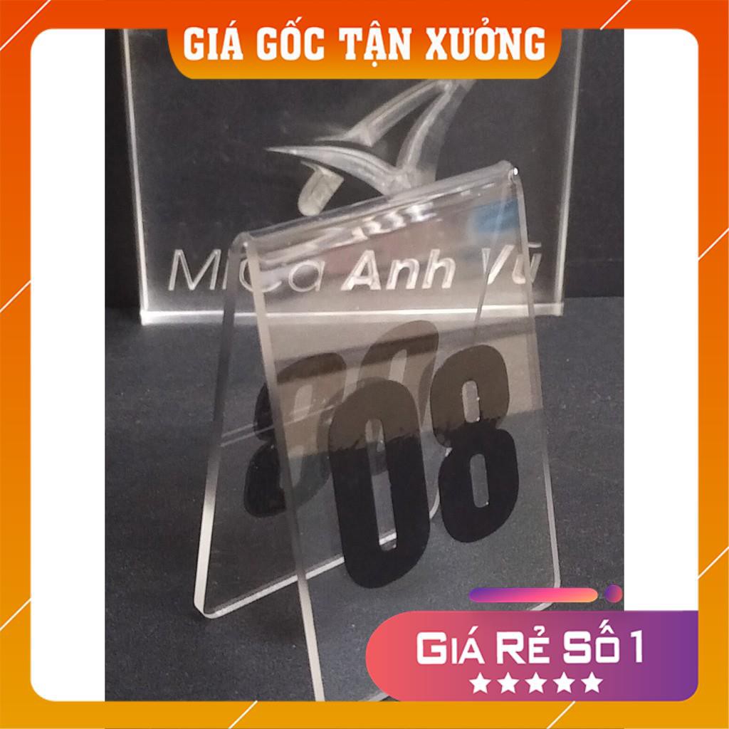 [Giá Gốc Tận Xưởng] Bộ 10 thẻ số bàn mica trong suốt