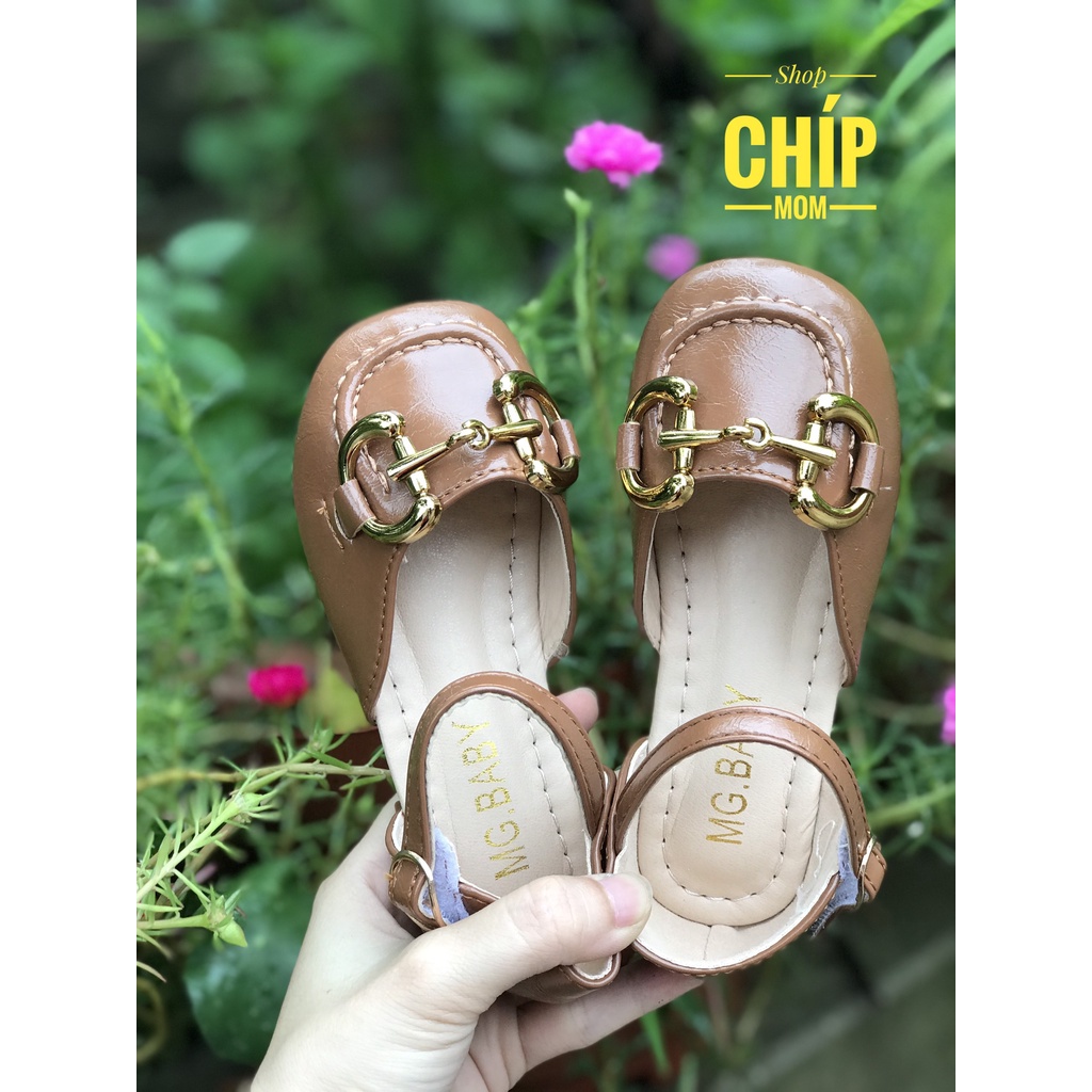 giày búp bê cho bé giày bệt bé gái có quai dán đế chống trượt da PU bóng mềm xích đẹp trung đại đi học full hộp bupbe601