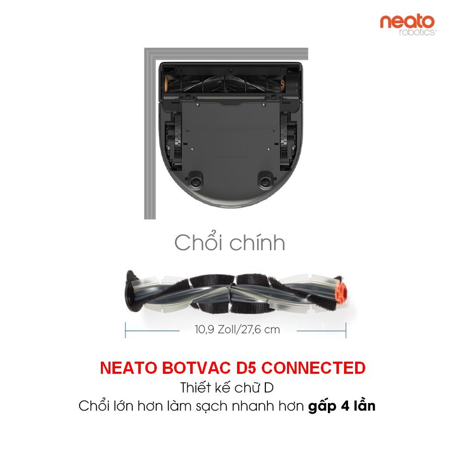 Robot hút bụi Neato Botvac D5 Connected - Hàng chính hãng Bảo hành 24 tháng 1 đổi 1