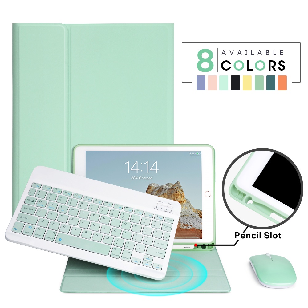 Bao Da Máy Tính Bảng Có Bàn Phím Bluetooth Cho iPad 9.7 2017 2018 2019 10.2 5th 6th 7th Generation iPad Air 1 2 3 10.5 11