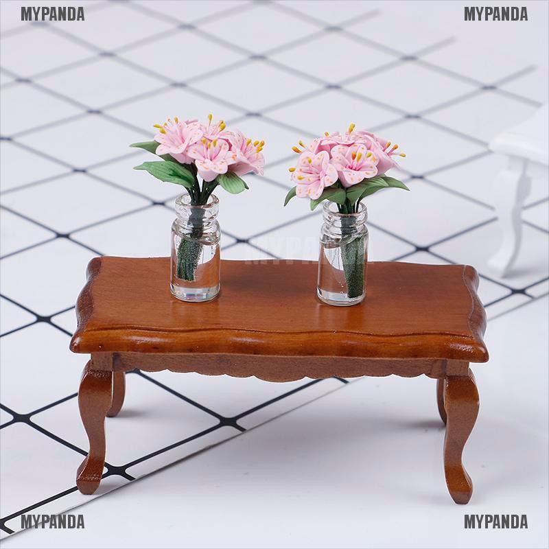 Mô hình bàn trà mini xinh xắn trang trí nội thất nhà búp bê 1/12