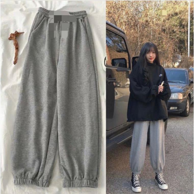 [Siêu Hot]Quần Jogger Nữ Dài Ống Rộng Có Bo SIMPLE Ulzzang (ẢNH THẬT)