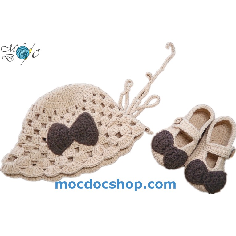 Giày nón len handmade cho bé gái 0-12 tháng