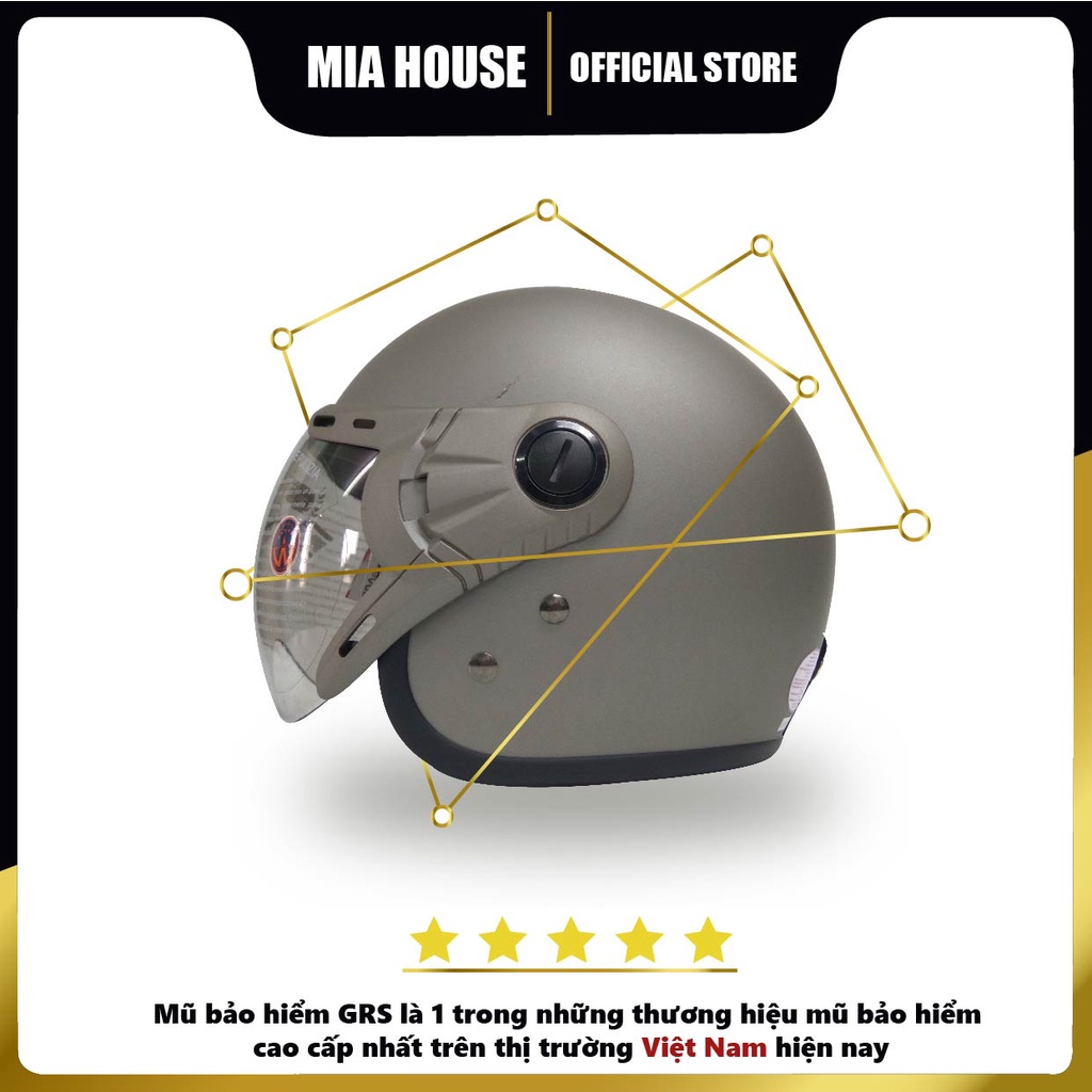 Mũ bảo hiểm GRS A368K nhiều màu - mũ 3/4 đơn giản, đi trong phổ hoặc đi xa đều hợp, hàng chính hãng GRS - bảo hành 1 năm