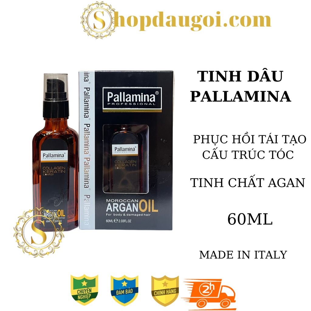 Tinh dầu dưỡng tóc PALLAMINA phục hồi tóc hư tổn hương nước hoa 60ml