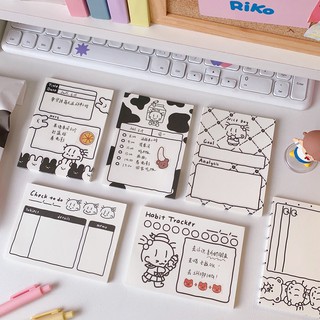 Giấy ghi chú note bò sữa đen trắng cute Cuahangso24