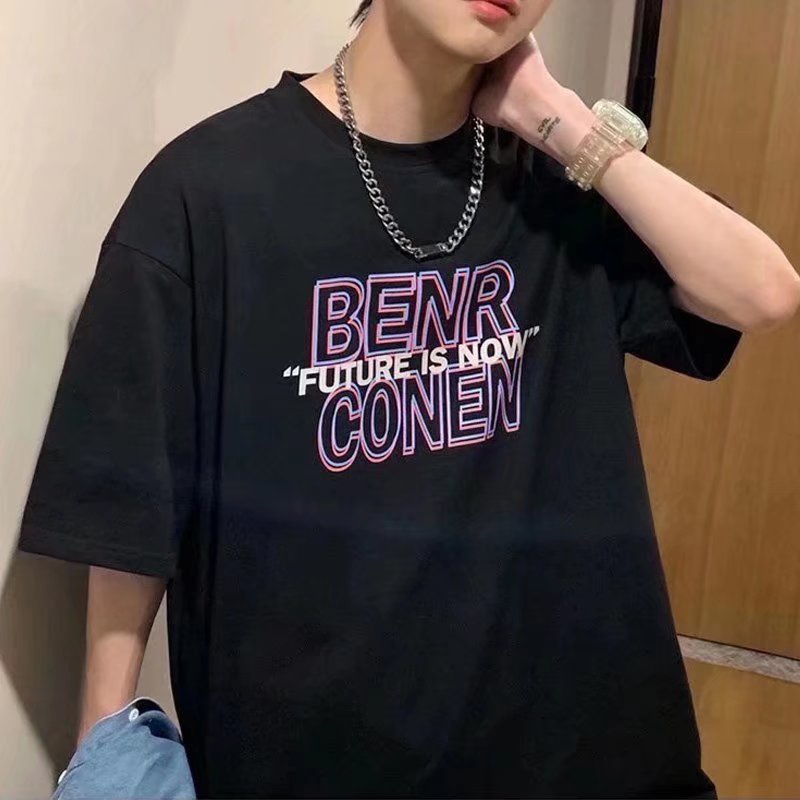 Áo Thun Tay Ngắn Dáng Rộng In Chữ Size M-8XL Phong Cách Hip Hop Thời Trang Mùa Hè Cho Nam