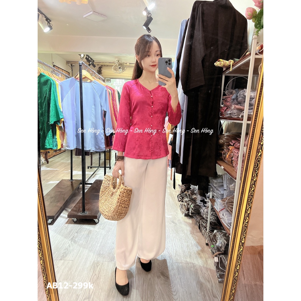 [ĐỦ MÀU] ÁO BÀ BA GẤM VÂN HOA NỔI 3D # đồ bà ba lẻ áo quần chính hãng Sen Hồng # bà ba siêu sang chảnh AB12
