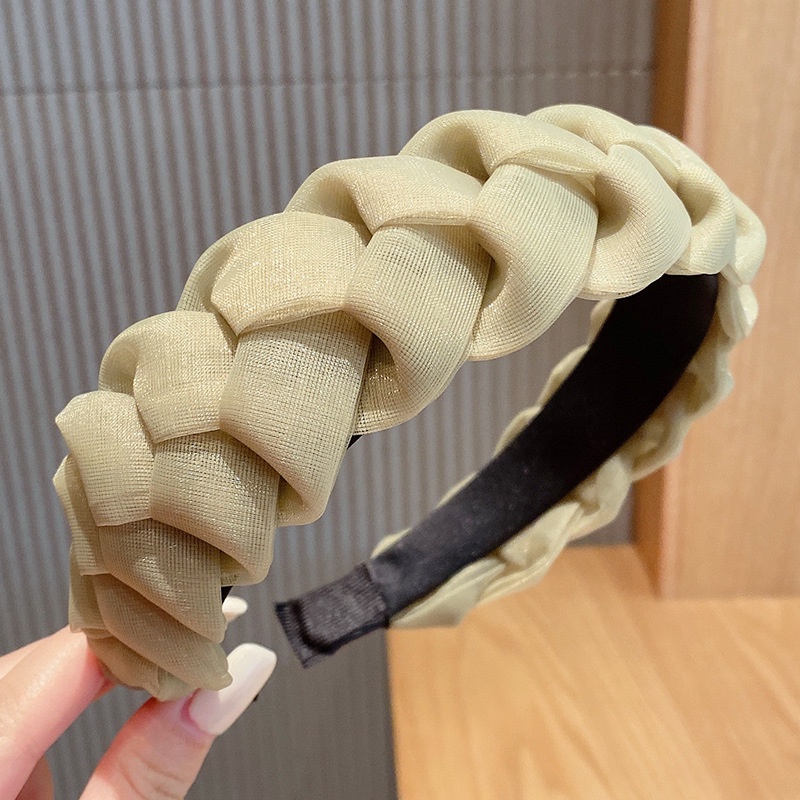 New style summer wide braided braided hairband for women suitable for washing face