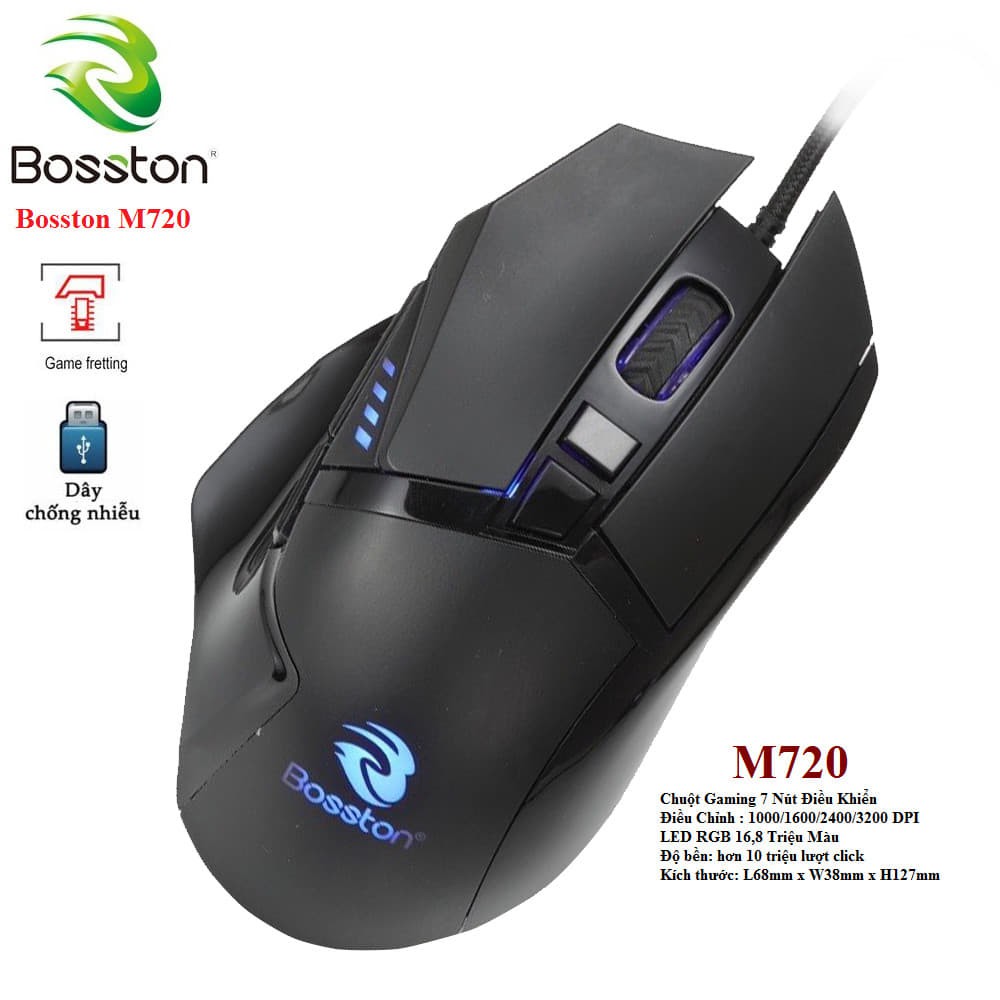Chuột máy tính BossTon M720 Chuyên Game LED RGB