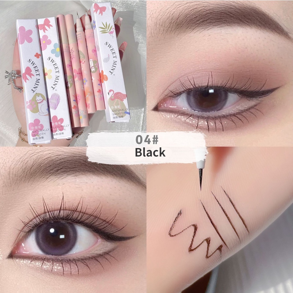 Sweet mint Bút Kẻ Mắt Dạng Lỏng Làm Sáng Và Phác Thảo Nhanh Chống Thấm Nước Không Lem Màu Bạc Hà 2022 MM