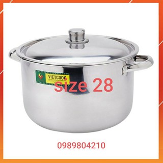Nồi luộc gà inox Vietcook  size 28 cm ,nồi inox size 28 cm ,nồi bếp từ ,ga,hồng ngoại,nồi 12 lit (Hàng VN)