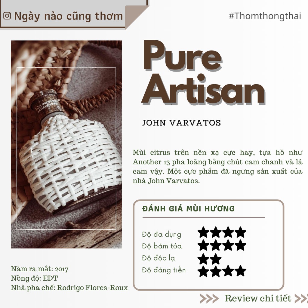 Thơm một chút - Nước hoa John Varvatos Artisan Pure