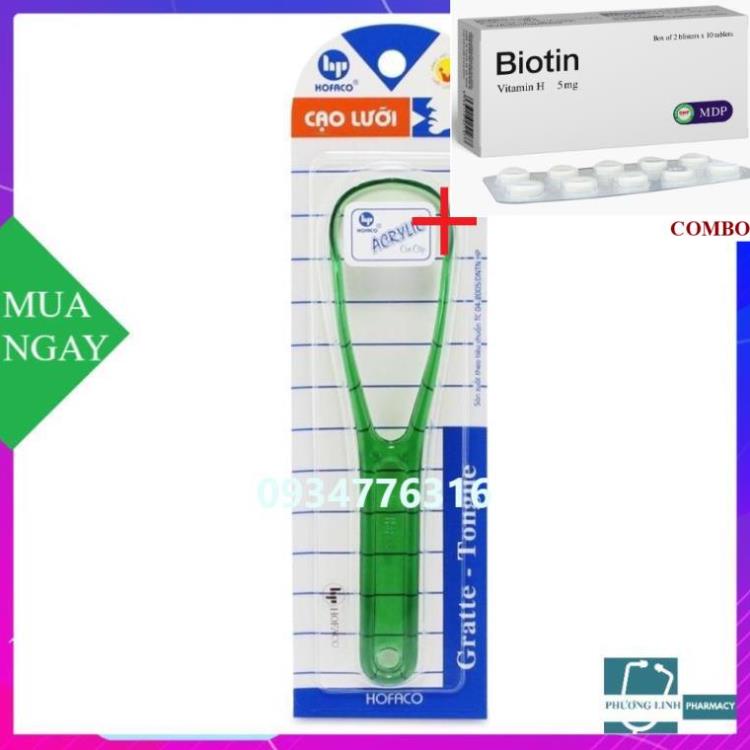 Combo Biotin 5mg+ DỤNG CỤ CẠO LƯỠI (màu ngẫu nhiên)