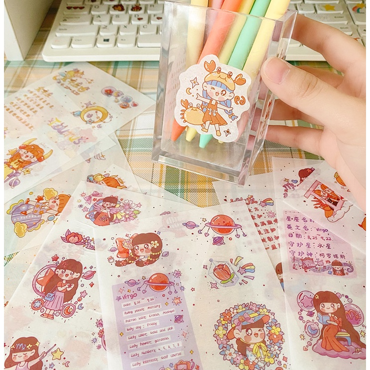 [Hàng mới về] Tấm Sticker dán 12 cung hoàng đạo (Mỗi set 1 cung)