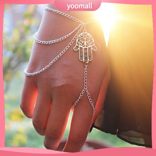 Vòng tay phối nhẫn đính đá thời trang cho nữ