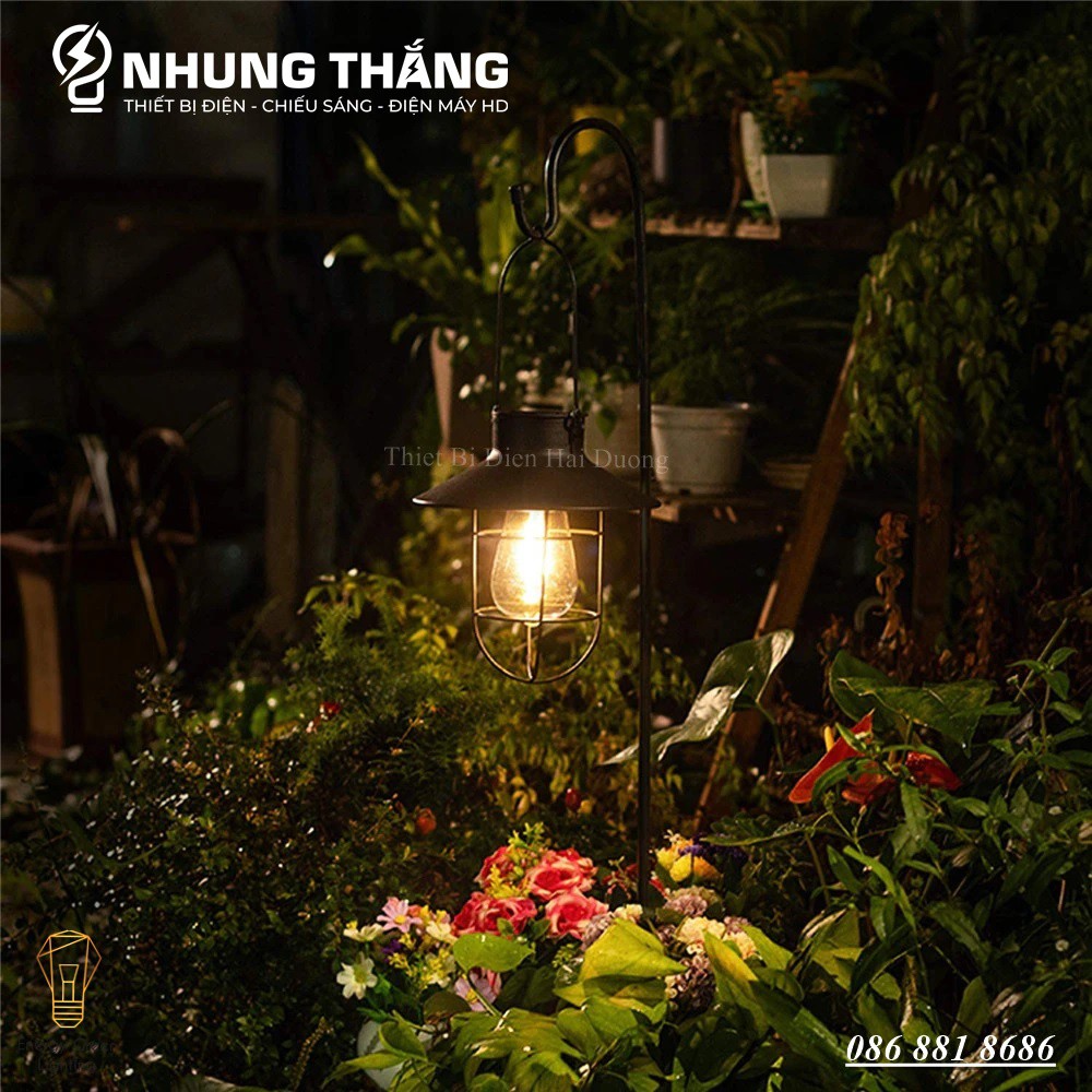Đèn Treo Thả Phòng Nổ Retro PA02 - Sử Dụng Năng Lượng Mặt Trời - Decor Bắc Âu Trang Trí -Chống Nước Ip65 - Tặng Kèm Bóng