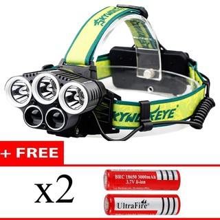 Đèn pin đội đầu 5bóng siêu sáng tặng kèm 2 pin ultrafire 18650
