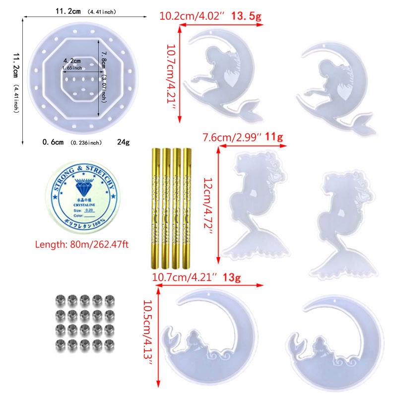 Bộ Khuôn Silicone Làm Chuông Gió DIY