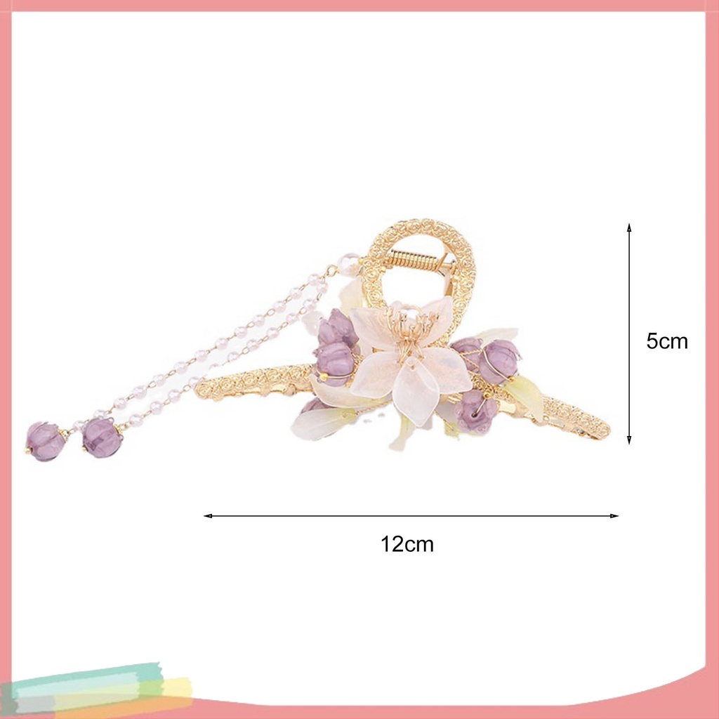 Kẹp Tóc Hợp Kim Trang Trí Hoa Đính Ngọc Trai Xinh Xắn Cho Nữ