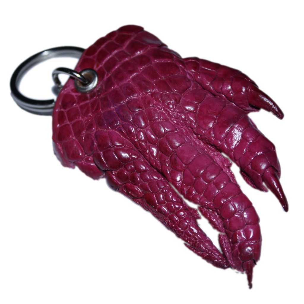 Móc khóa da cá sấu Huy Hoàng màu hồng-HP8222