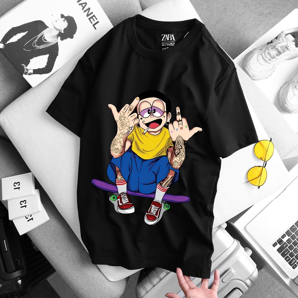 Áo phông Gorilla Tattoo vs Nobi Nobita Tattoo nam nữ mặc đẹp 100% cotton phong cách tattoo cực chất