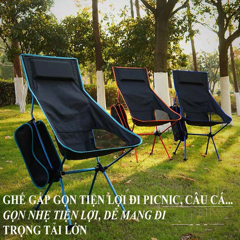 GHẾ XẾP GẤP GỌN CÂU CÁ PICNIC DÃ NGOẠI Du Lịch SIÊU NHẸ CHẮC CHẮN BỀN THOẢI MÁI THUẬN TIỆN