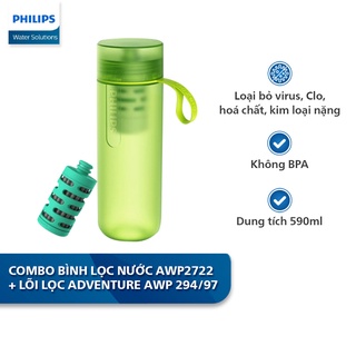 Combo Bình lọc nước thể thao Philips AWP2722 kèm Lõi lọc Adventure AWP 294/97
