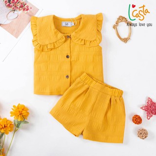 Bộ áo cổ bèo và quần short cho bé gái từ 1 đến 6 tuổi