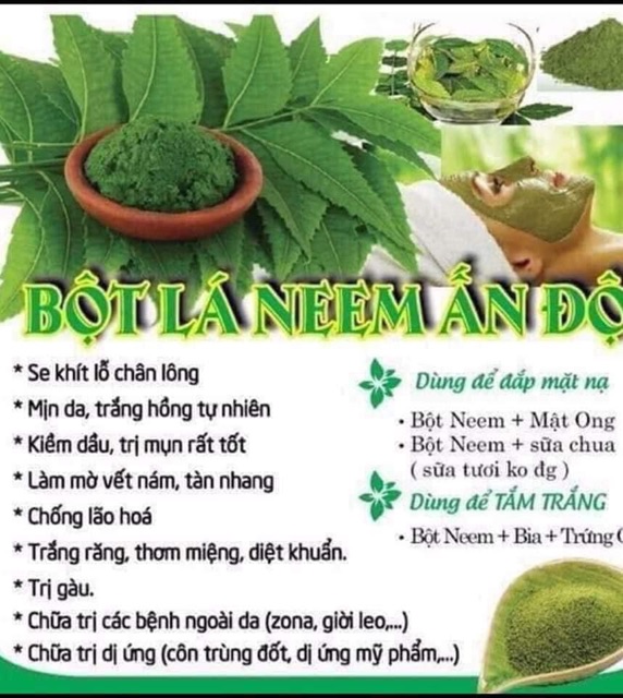 BỘT NEEM ẤN ĐỘ loại 1- nguyên chất 100% 200Gr