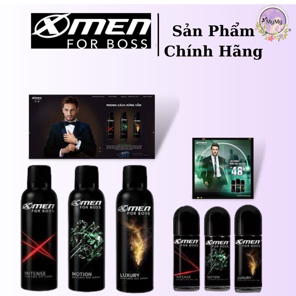 XMEN BOSS - Xịt Khử Mùi & Lăn Khử Mùi Cơ Thể Cho Nam Đủ Loại 150ml - 50ml.