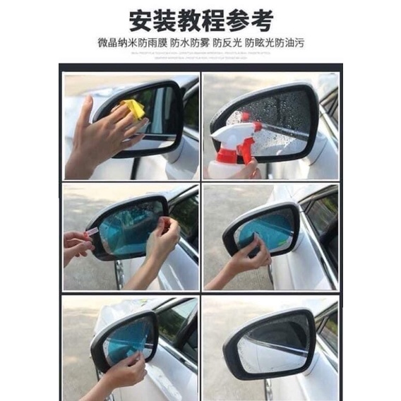 Bộ 4 Miếng Dán Nano Chống Đọng Nước Gương, Kính Ô Tô