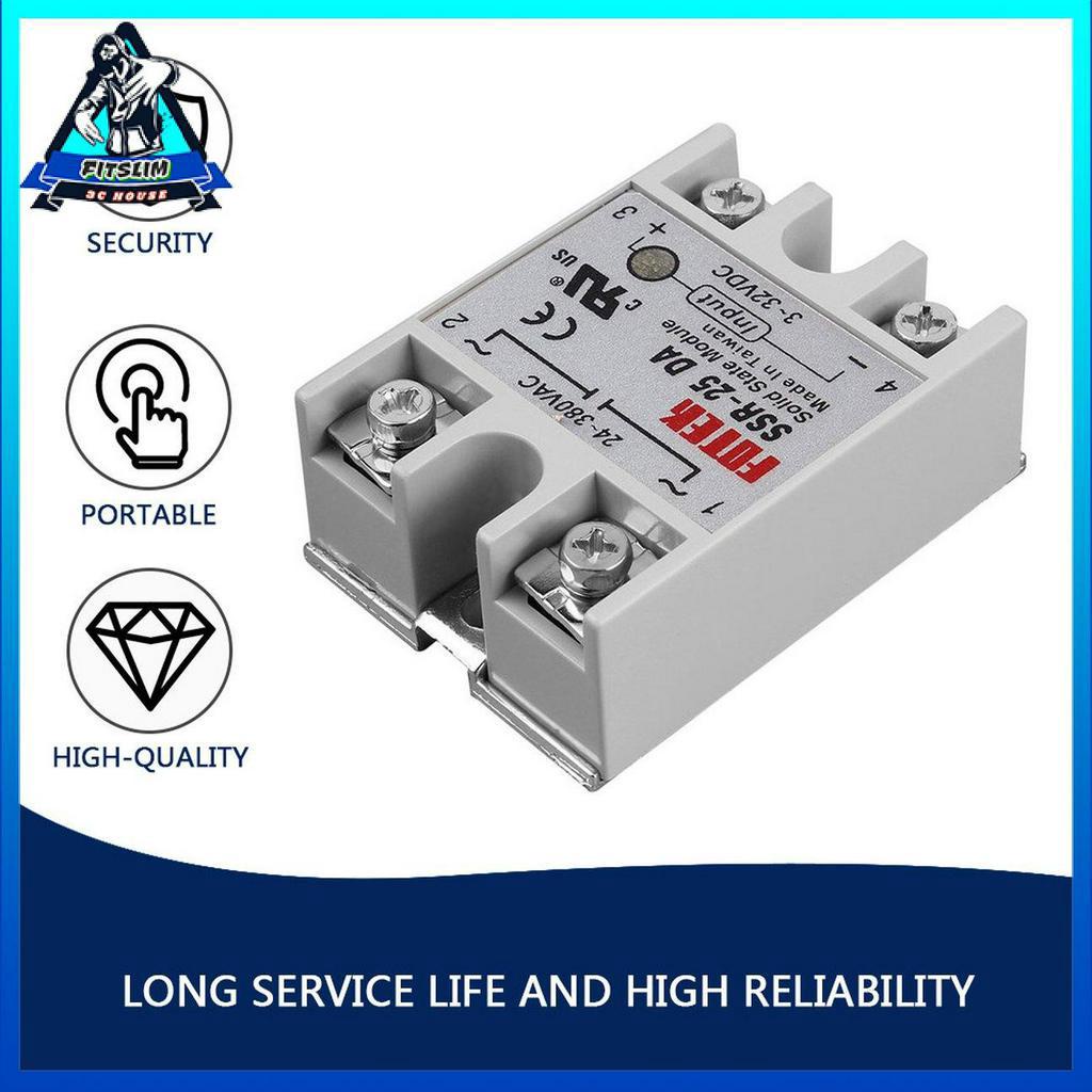 Mô Đun Rơ Le Ssr-25Da 25a / 250v 3-32v Input 24-380vac Đầu Ra