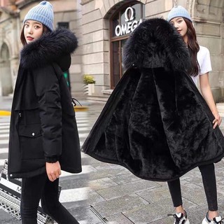 ÁO KHOÁC  PARKA LÓT LÔNG ẤM ÁP ( sẵn đen M )