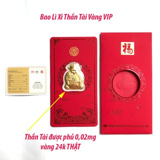 Bao Lì Xì Hình Thần Tài Vàng 24K - Giúp Gia Chủ Chiêu Tài Lộc - Quà Tặng Dịp Tết Canh Tý - 2020 - TMT Collection