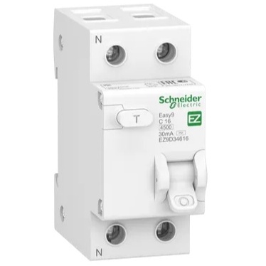 Cầu dao tích hợp chống dòng rò SCHNEIDER - EZ9D34616 - Easy9 RCBO, 1P+N, 16A, 4.5kA, 30mA