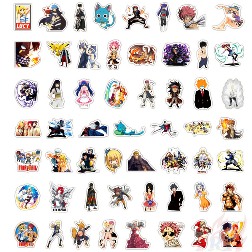Bộ 100 miếng hình dán họa tiết Anime Fairy Tail chống thấm nước