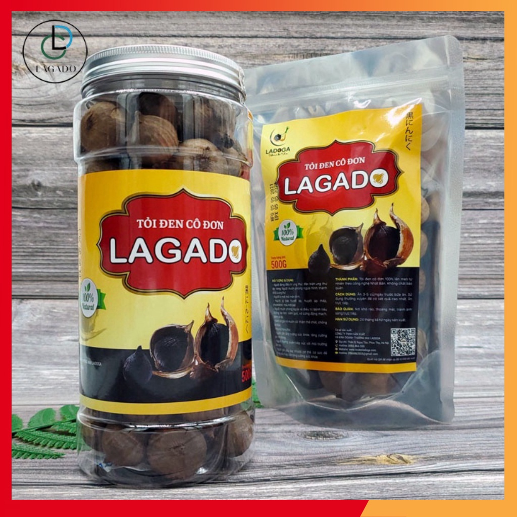 500g Tỏi đen cô đơn LAGADO đóng túi ZIP - 100% lên men tự nhiên 90 ngày từ tỏi cô đơn, tốt cho sức khỏe, tim mạch