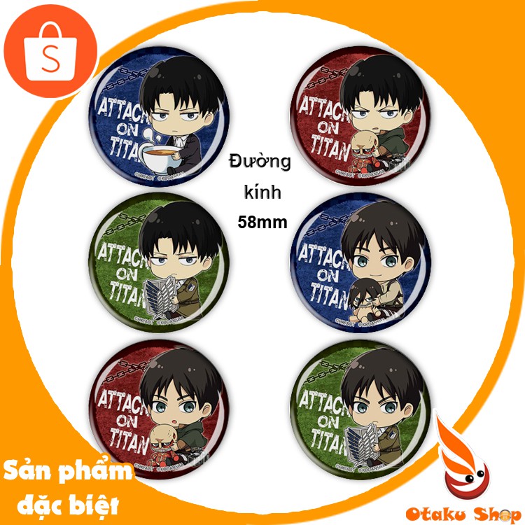 Set 6 Huy hiệu Anime Attack on Titan - Otakushop