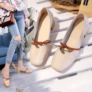 Giày Mary Jane đế vuông cao 4 phân